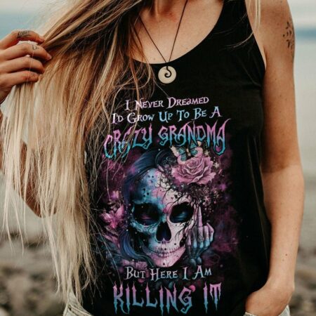CRAZY GRANDMA SUGAR SKULL ALL OVER PRINT - YHLN2802234