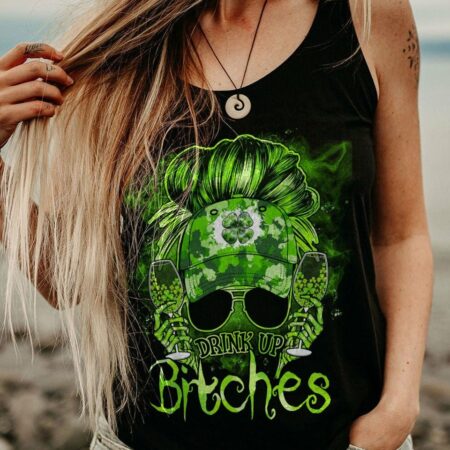 DRINK UP B MESSY BUN PATRICK'S DAY ALL OVER PRINT - TLNO2701231