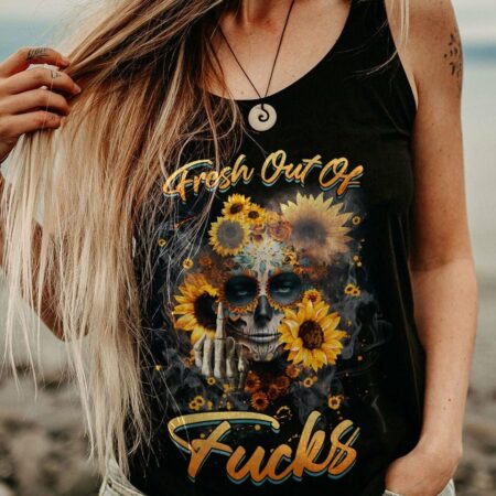 FRESH OUT OF F SUNFLOWER SUGAR SKULL ALL OVER PRINT - TLNZ2102232