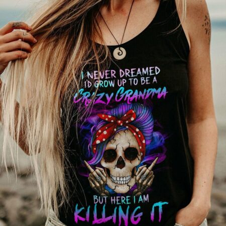 CRAZY GRANDMA SKULL ALL OVER PRINT - YHHG2202234