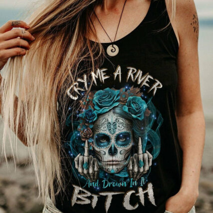 CRY ME A RIVER SUGAR SKULL ALL OVER PRINT - TLNZ1304234