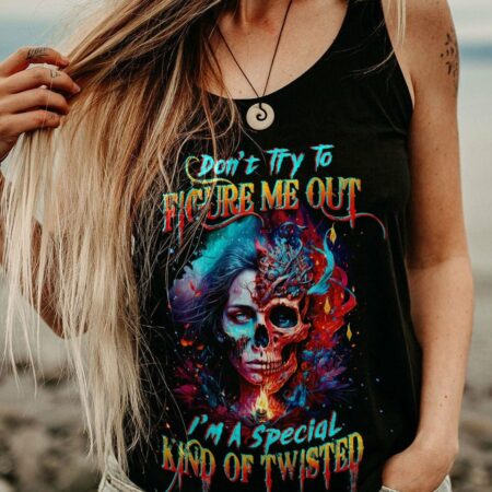 DON'T TRY TO FIGURE ME OUT SKULL GIRL ALL OVER PRINT - TLTW0404232