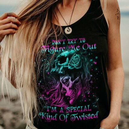 DON'T TRY TO FIGURE ME OUT SKULL GIRL ALL OVER PRINT - TLNO2003234