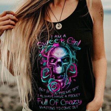 I AM A SWEET GIRL ROSE FIRE SKULL ALL OVER PRINT - TLTR3001234