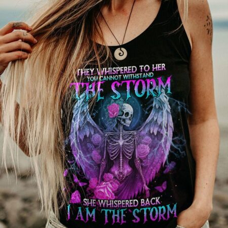 I AM THE STORM SKELETON ROSES WINGS ALL OVER PRINT - TLNO0603233