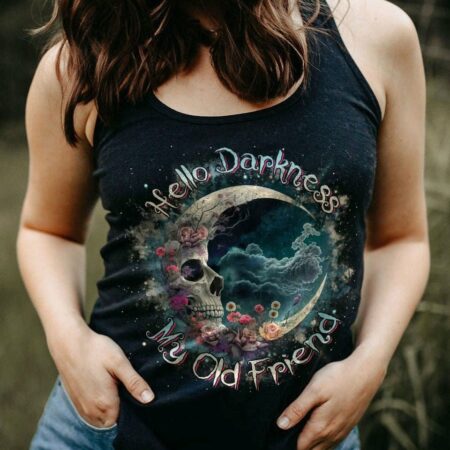 HELLO DARKNESS MY OLD FRIEND CRESCENT MOON SKULL ALL OVER PRINT - TLTR2903233