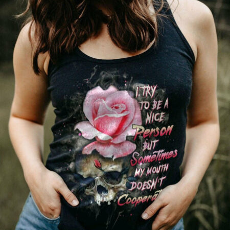 I TRY TO BE A NICE PERSON ROSE SKULL ALL OVER PRINT - TLTW2104232