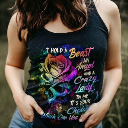 I HOLD A BEAST AN ANGEL SKETCH ROSE SKULL ALL OVER PRINT - TLTW0603233