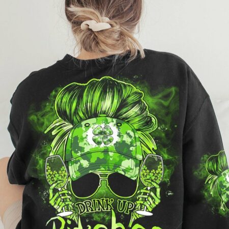 DRINK UP B MESSY BUN PATRICK'S DAY ALL OVER PRINT - TLNO2701231