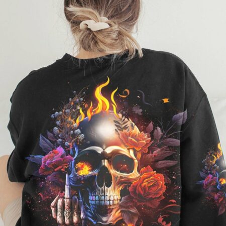 FRESH OUT OF F FIRE SKULL ROSE ALL OVER PRINT - TLNO0103232