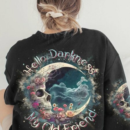 HELLO DARKNESS MY OLD FRIEND CRESCENT MOON SKULL ALL OVER PRINT - TLTR2903233