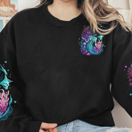 MY DEMONS TRIED TO DROWN ME MERMAID SKELETON ALL OVER PRINT - TLTW2404233
