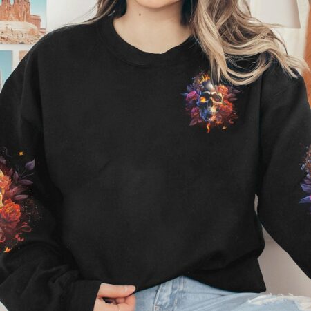 FRESH OUT OF F FIRE SKULL ROSE ALL OVER PRINT - TLNO0103232