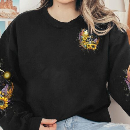 I DO WHAT I WANT CRESCENT MOON SUNFLOWER SKULL ALL OVER PRINT - TLTW2103236