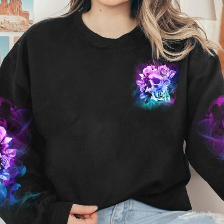 I LOVE BEING ME SKULL FLOWER ALL OVER PRINT - YHLN1301232