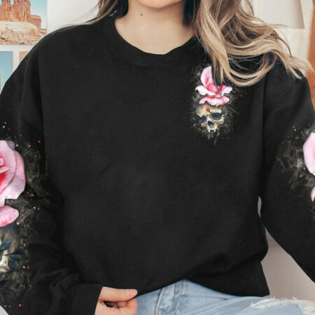 I TRY TO BE A NICE PERSON ROSE SKULL ALL OVER PRINT - TLTW2104232