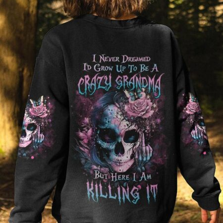 CRAZY GRANDMA SUGAR SKULL ALL OVER PRINT - YHLN2802234