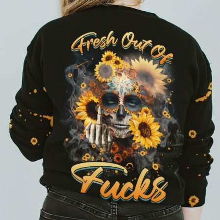 FRESH OUT OF F SUNFLOWER SUGAR SKULL ALL OVER PRINT - TLNZ2102232