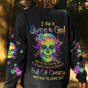 I AM A SWEET GIRL FLOWER SKULL ALL OVER PRINT - YHLN0703234