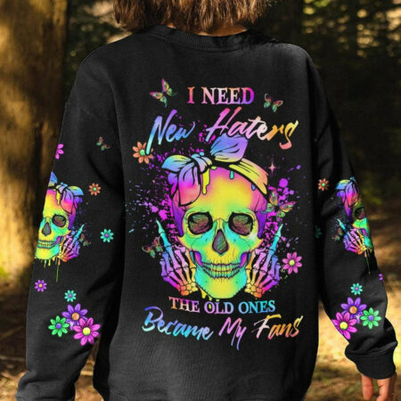 I NEED NEW HATERS COLORFUL SKULL ALL OVER PRINT - YHLN1904232