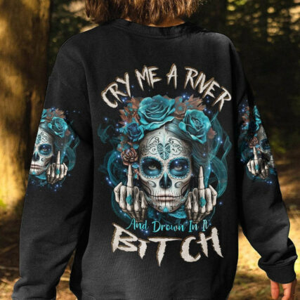 CRY ME A RIVER SUGAR SKULL ALL OVER PRINT - TLNZ1304234