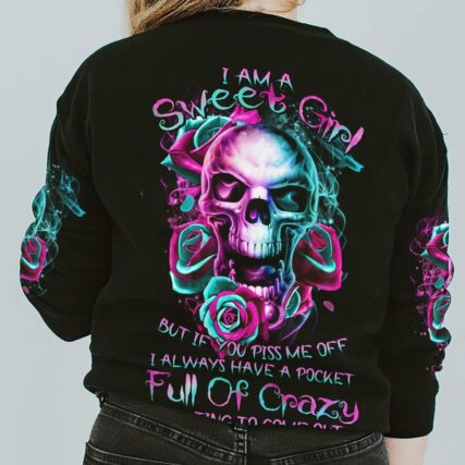 I AM A SWEET GIRL ROSE FIRE SKULL ALL OVER PRINT - TLTR3001234