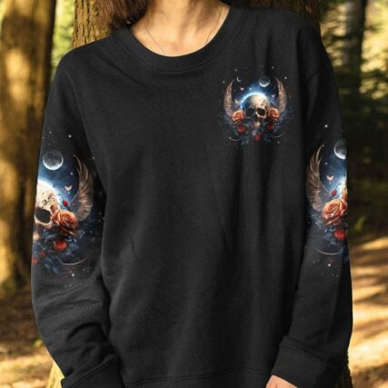 HELLO DARKNESS MY OLD FRIEND SKULL WINGS MOON ALL OVER PRINT - TLNT2604231