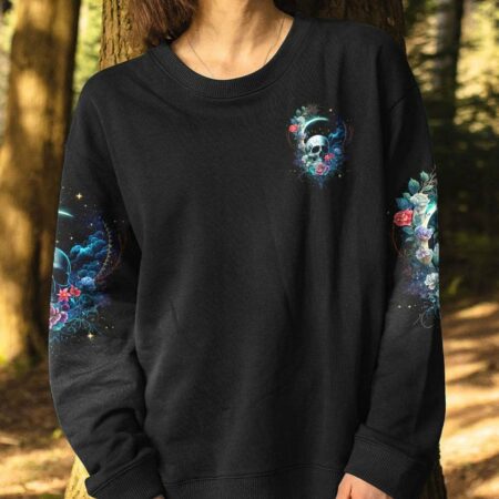 HELLO DARKNESS MY OLD FRIEND CRESCENT MOON SKULL ALL OVER PRINT - TLTW3003235