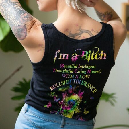 I'M A B DON'T TRY ME BUTTERFLY SKULL ALL OVER PRINT - TLNZ0703232