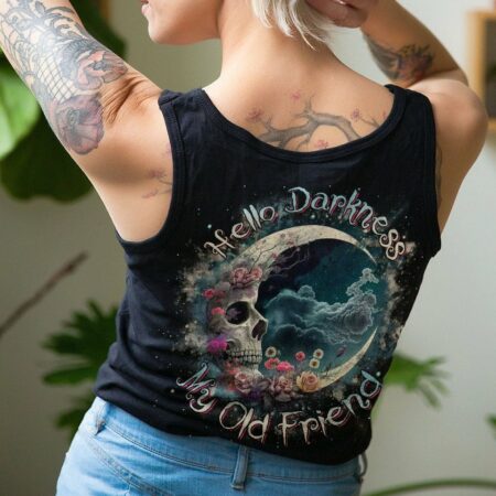 HELLO DARKNESS MY OLD FRIEND CRESCENT MOON SKULL ALL OVER PRINT - TLTR2903233