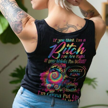 IF YOU THINK I'M A B TIE DYE MESSY BUN ALL OVER PRINT - TLNO0102232