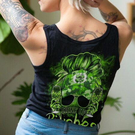 DRINK UP B MESSY BUN PATRICK'S DAY ALL OVER PRINT - TLNO2701231