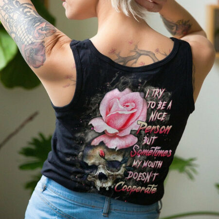 I TRY TO BE A NICE PERSON ROSE SKULL ALL OVER PRINT - TLTW2104232