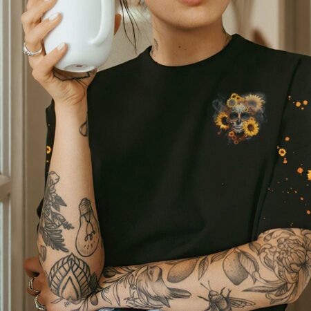 FRESH OUT OF F SUNFLOWER SUGAR SKULL ALL OVER PRINT - TLNZ2102232