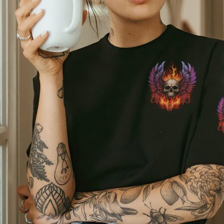 I AM WHO I AM WINGS SKULL ALL OVER PRINT - TLTM1002231