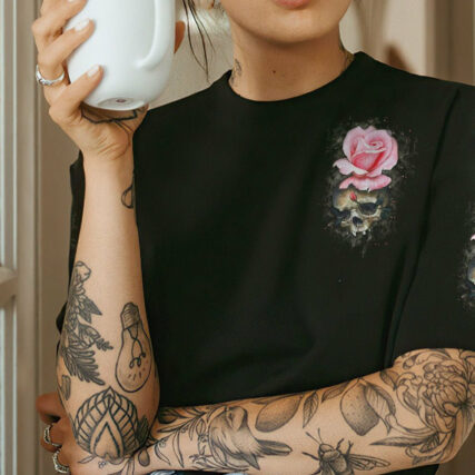 I TRY TO BE A NICE PERSON ROSE SKULL ALL OVER PRINT - TLTW2104232
