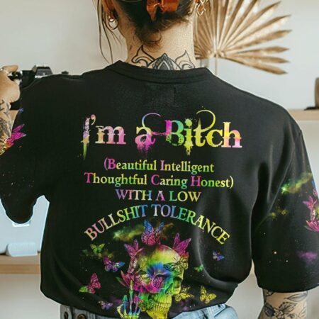 I'M A B DON'T TRY ME BUTTERFLY SKULL ALL OVER PRINT - TLNZ0703232