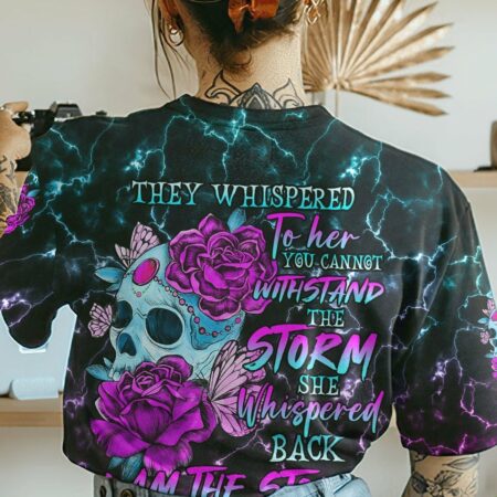 I AM THE STORM FLOWER SKULL ALL OVER PRINT - TLNO1503231