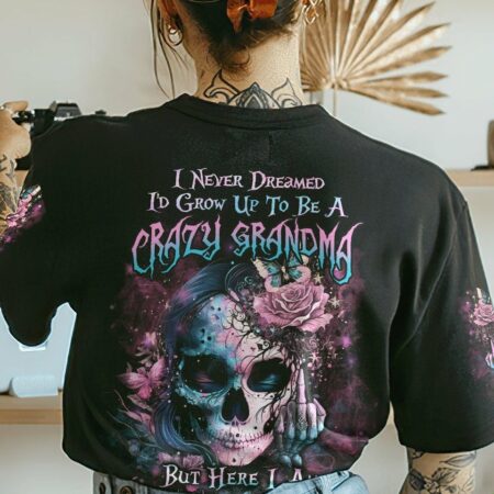 CRAZY GRANDMA SUGAR SKULL ALL OVER PRINT - YHLN2802234
