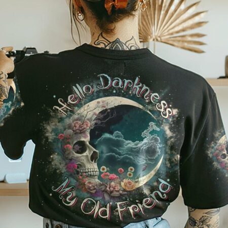 HELLO DARKNESS MY OLD FRIEND CRESCENT MOON SKULL ALL OVER PRINT - TLTR2903233