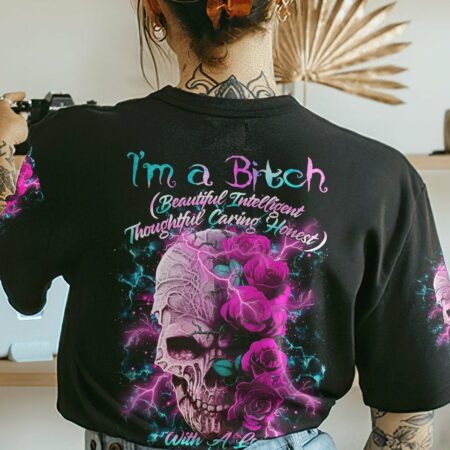 I'M A B DON'T TRY ME SKULL ROSE ALL OVER PRINT - TLTR0803231