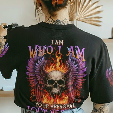 I AM WHO I AM WINGS SKULL ALL OVER PRINT - TLTM1002231