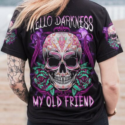 HELLO DARKNESS MY OLD FRIEND SKULL ALL OVER PRINT - YHNT2003231