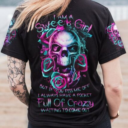 I AM A SWEET GIRL ROSE FIRE SKULL ALL OVER PRINT - TLTR3001234