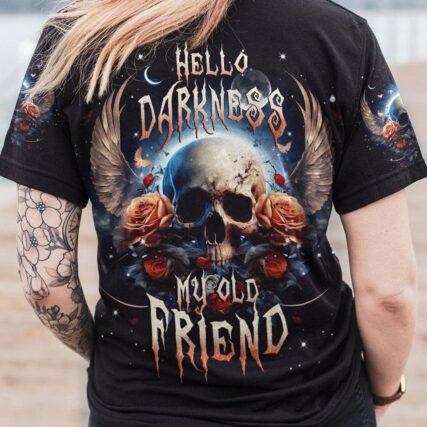 HELLO DARKNESS MY OLD FRIEND SKULL WINGS MOON ALL OVER PRINT - TLNT2604231
