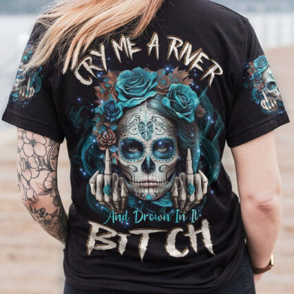 CRY ME A RIVER SUGAR SKULL ALL OVER PRINT - TLNZ1304234