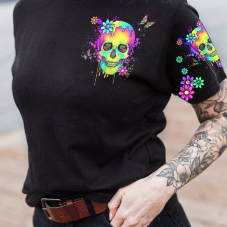 I AM A SWEET GIRL FLOWER SKULL ALL OVER PRINT - YHLN0703234