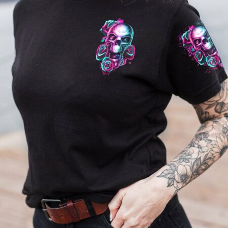 I TRY TO AVOID DRAMA FIRE SKULL ROSE ALL OVER PRINT - TLTR2701233