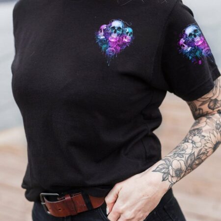 I TRY TO AVOID DRAMA PURPLE ROSE SKULLS OVER PRINT - TLNZ0602234