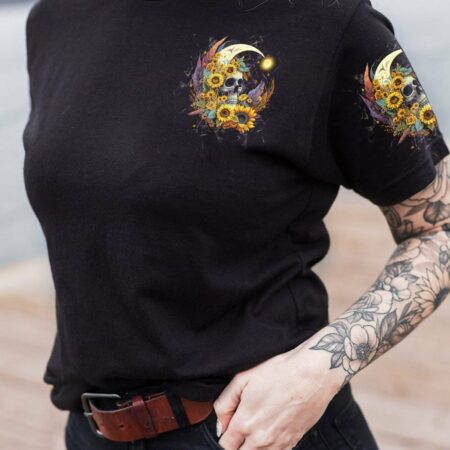 I DO WHAT I WANT CRESCENT MOON SUNFLOWER SKULL ALL OVER PRINT - TLTW2103236